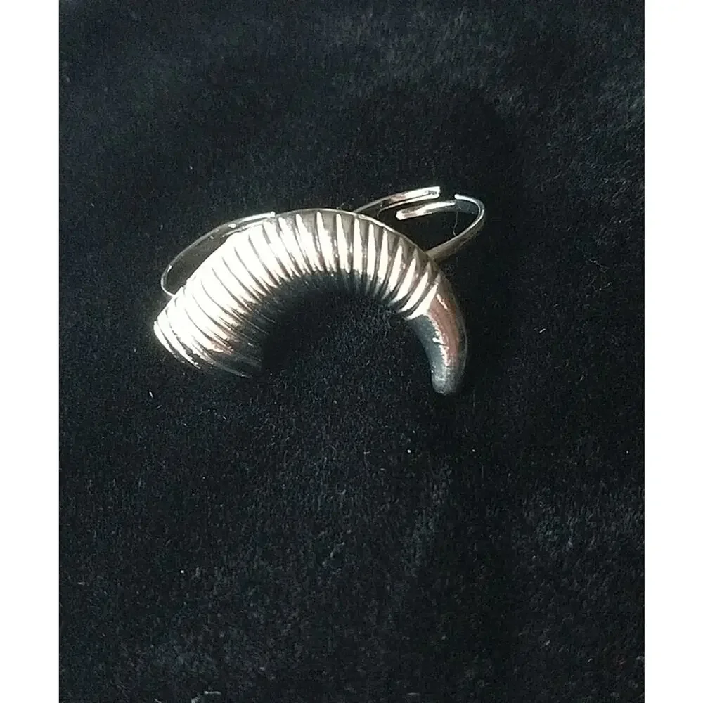 Ring Worm, Adjustable Double Finger Ring; Worm or Ram Horn OSFA both bands
